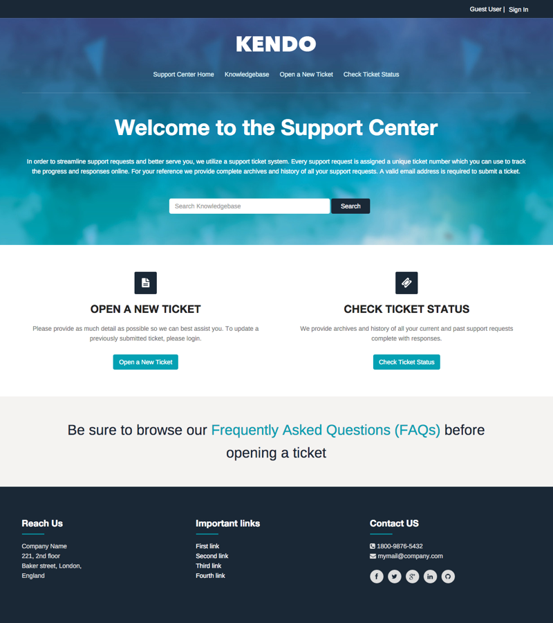 Kendo osTicket theme preview